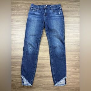 7 For All Mankind The Ankle Skinny Fringe Jeans Size 26